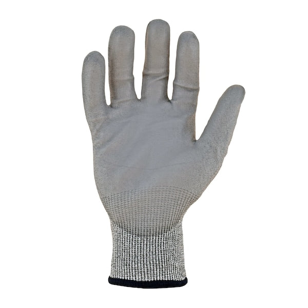 Bluwolf 18 ga. ANSI A4 Cut Resistant Gloves, Polyurthane Palm Coating, Gray, 2XL