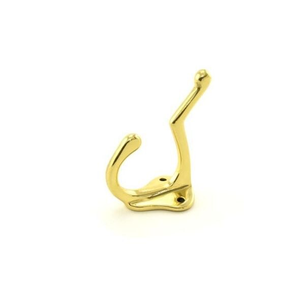 Coat and Hat Hook Bright Brass