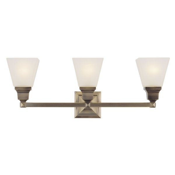 Mission 3 Light Antique Brass Bath Vanity