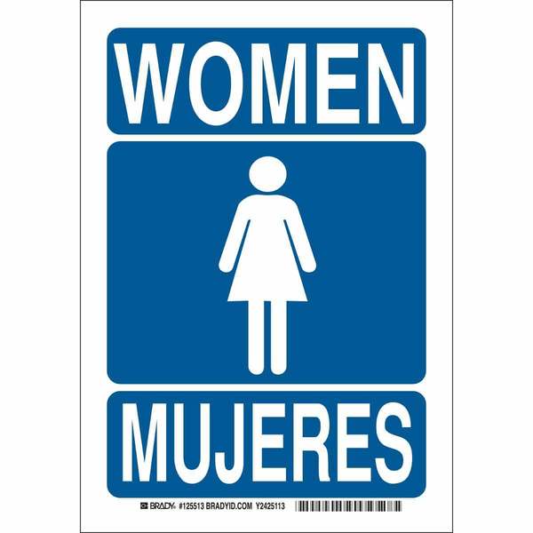 Sign, Restroom, Bilingual, Plastic, 10X7