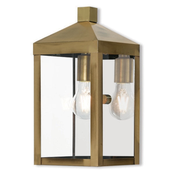 Nyack 1 Light Antique Brass Outdoor Wall Lantern