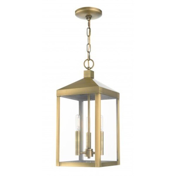 Antique Brass Outdoor Pendant Lantern, 3