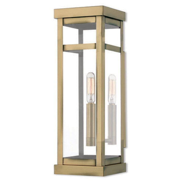 Hopewell 1 Light Antique Brass Outdoor Wall Lantern