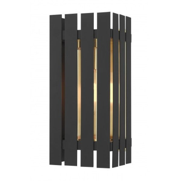 Black with Satin Brass Accents Outdoor W