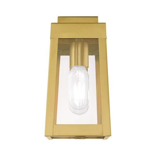 Oslo 1 Light Satin Brass Outdoor Wall Lantern