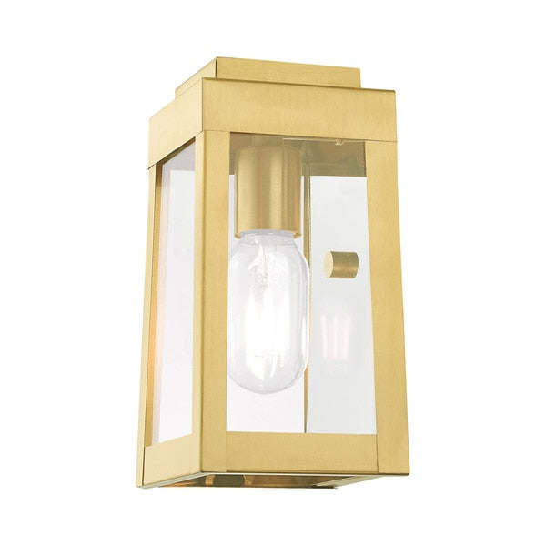 Oslo 1 Light Satin Brass Outdoor Wall Lantern