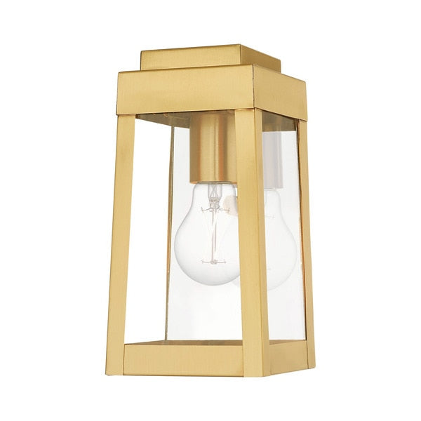 Oslo 1 Light Satin Brass Outdoor Wall Lantern