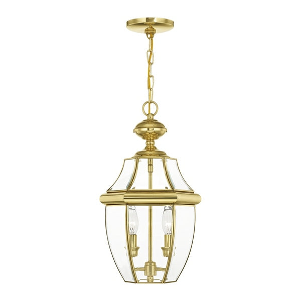 Monterey 2 Light Polished Brass Outdoor Pendant Lantern