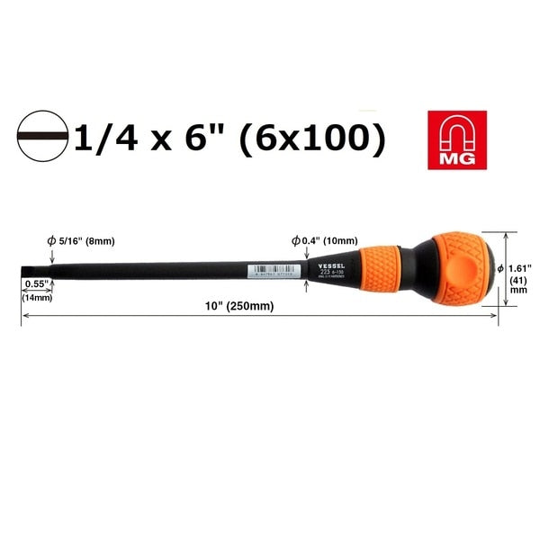 BALL GRIP Screwdriver with Covered Shank
