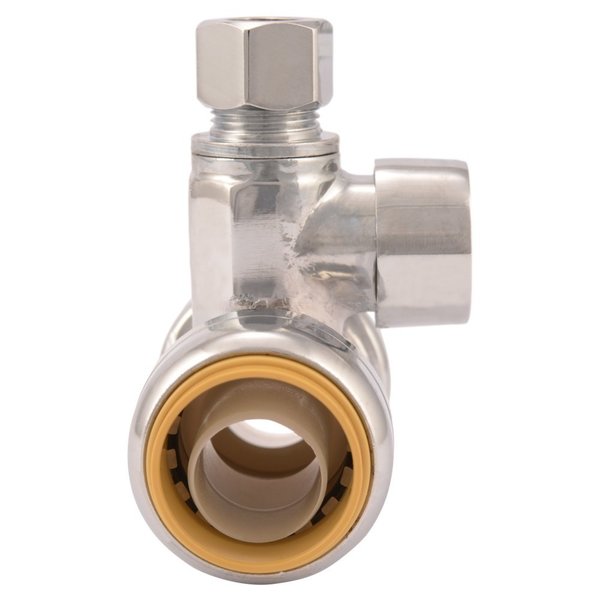 Tee Stop Valve, Brass, 3/4