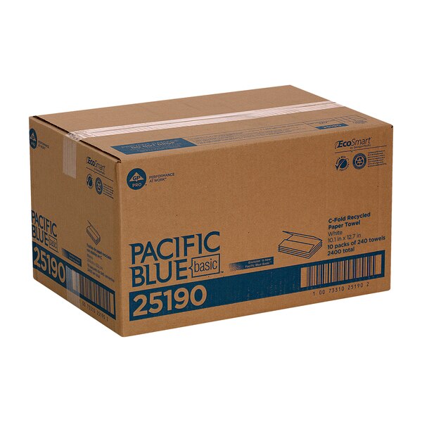 Pacific Blue Basic C-Fold Paper Towels, 1, 240, White, 10 PK