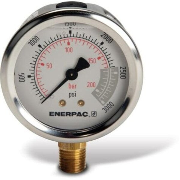 G2516SL, Hydraulic Pressure Gauge, 2.5 in. Face, Lower Mount, Glycerine Filled, 3,000 maximum psi