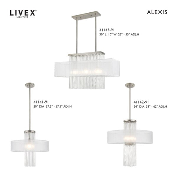 Alexis 1 Light Brushed Nickel Ceiling Mo