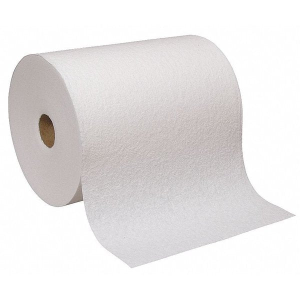 Dry Wipe Roll, D400, Continuous Roll, Double Recreped DRC, 10 in Wide 250 Ft Length, White, 6 Pack