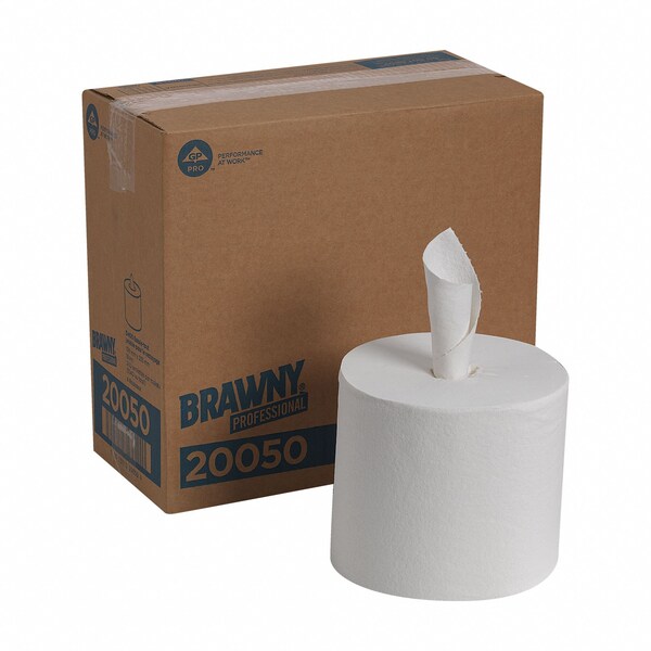 Dry Wipe Roll, Center Pull, Double Recreped DRC, 7 3/4 x 13 1/4 in, 260 Sheets, White, 4 Pack