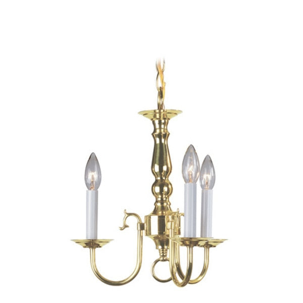 Williamsburgh 3 Light Polished Brass Mini Chandelier