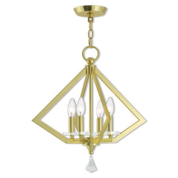 Diamond 4 Light Polished Brass Mini Chan