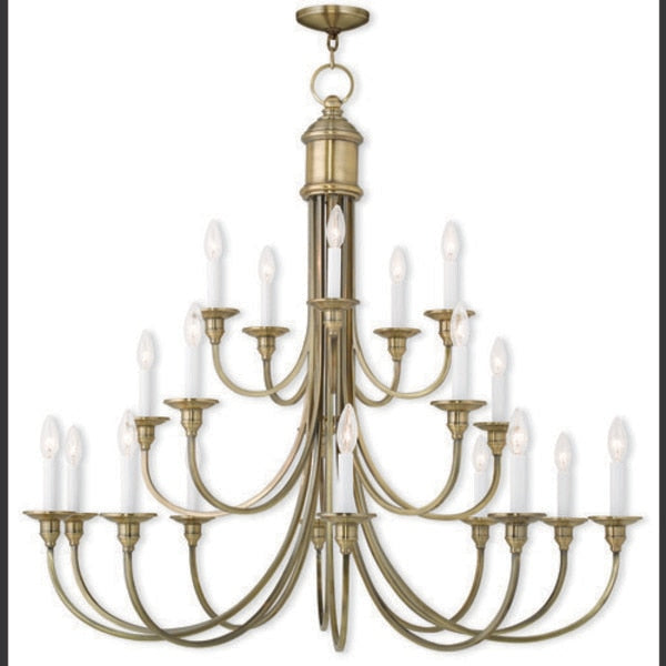 Cranford 20 Light Antique Brass Foyer Chandelier