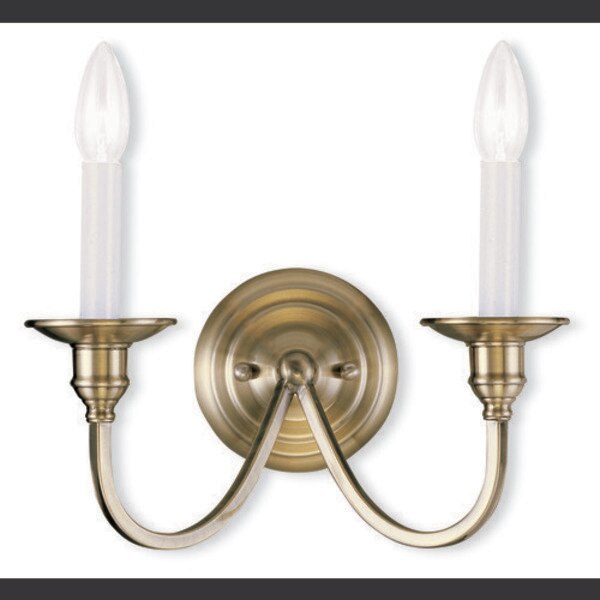 Cranford 2 Light Antique Brass Wall Scon
