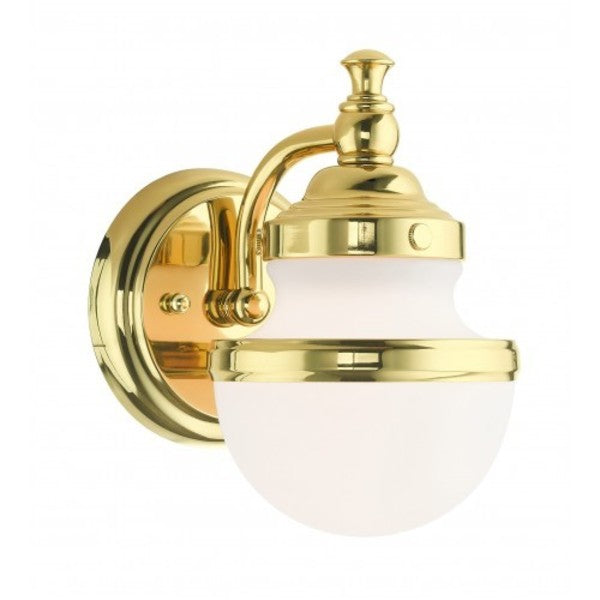 Polished Brass Sconce, 1 Light