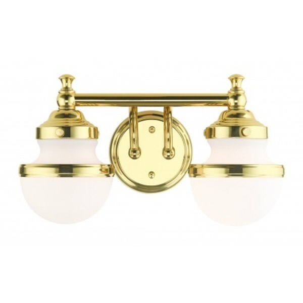 Polished Brass Vanity Sconce, 2 Light