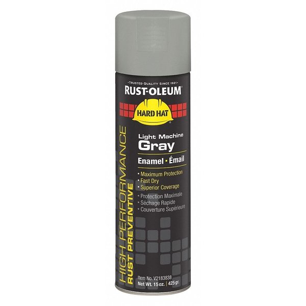 Rust Preventative Spray Paint, Light Machinery Gray, Gloss, 15 oz