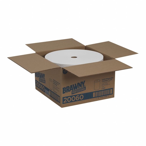 Dry Wipe Roll, Jumbo Perforated Roll, Double Recreped DRC, 9 3/4in x 13 1/4 in, 800 Sheets, White