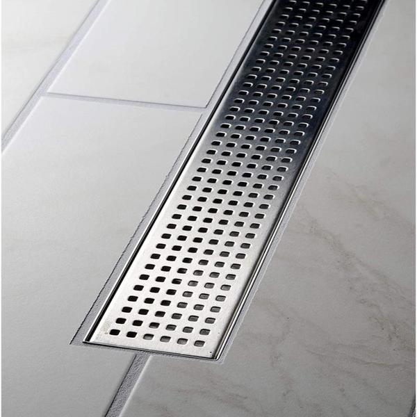 Designline⢠28 in. Stainless Steel Shower Linear Drain Square Grate