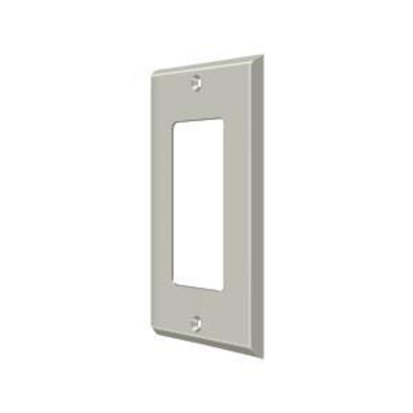 Single Rocker Switch Plate, Number of Gangs: 1 Solid Brass, Brushed Nickel Finish