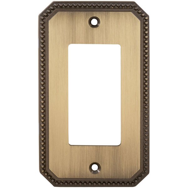Single Rocker Beaded Switch Plate, Number of Gangs: 1 Solid Brass