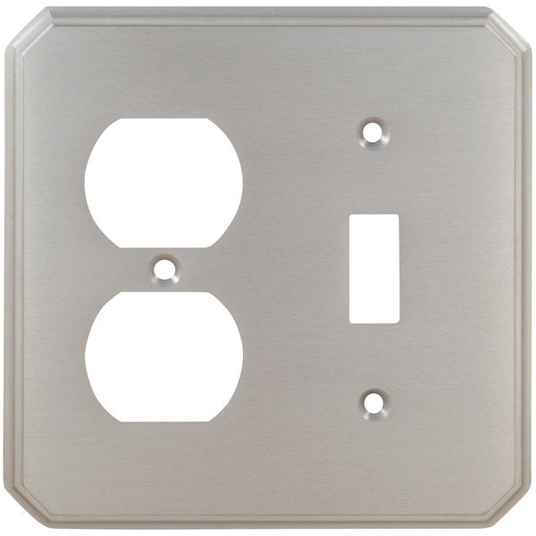 Combination Traditional Switch Plate, Number of Gangs: 2 Solid Brass