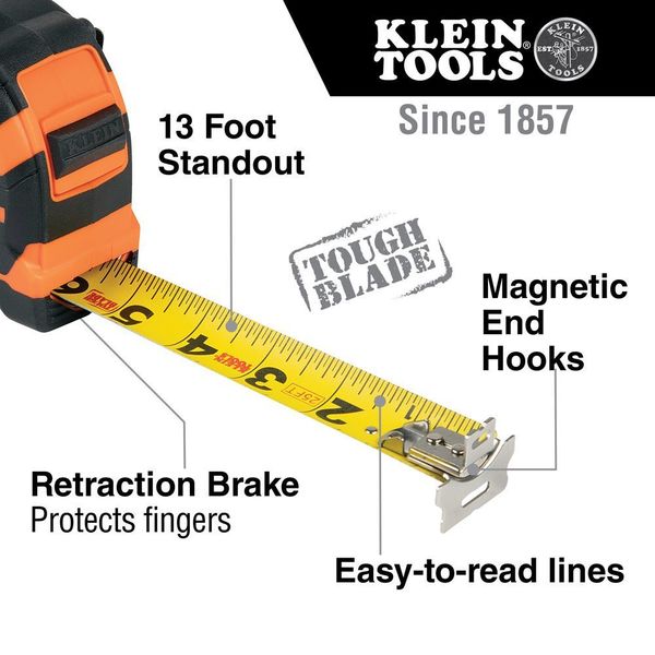 Tape Measure, 25-Foot Magnetic Double-Hook