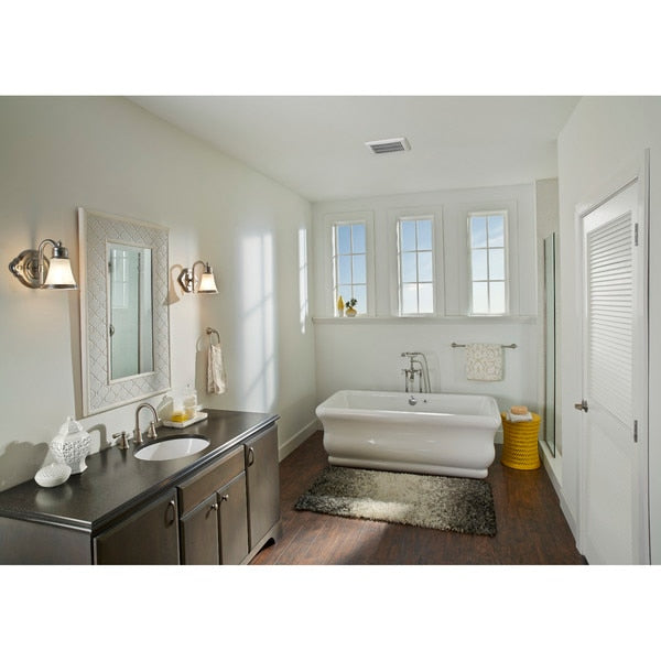 Ceiling Bathroom Fan, 80 cfm cfm, 4 in Duct Dia., 120V AC, Energy Star® Certified