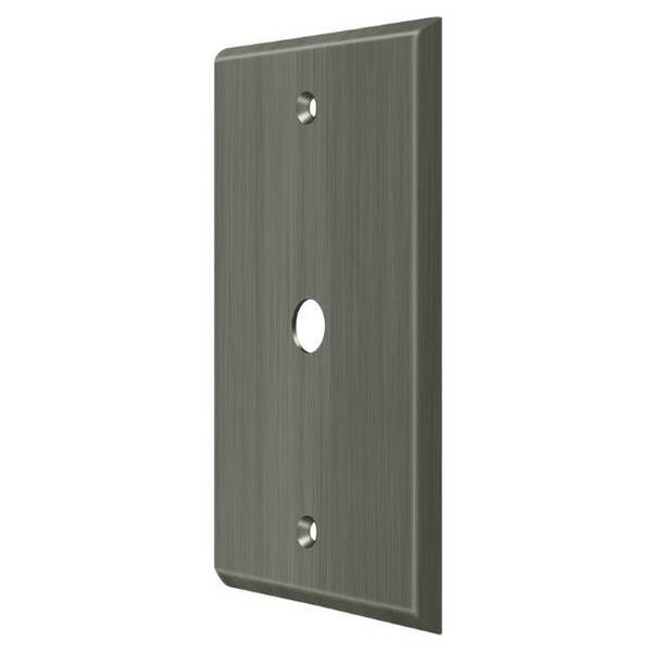 Cable Cover Switch Plate, Number of Gangs: 1 Solid Brass, Antique Nickel Finish