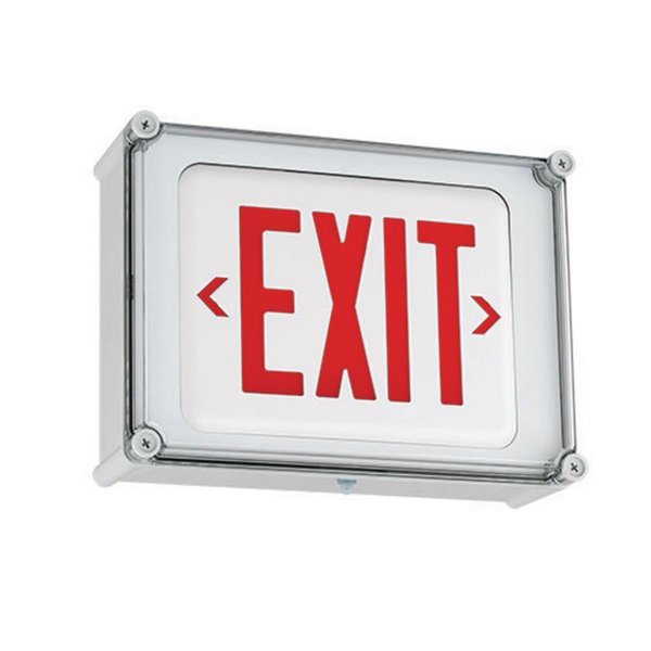 LED, NEMA, 4X, Exit Sign, Battery, Red-White