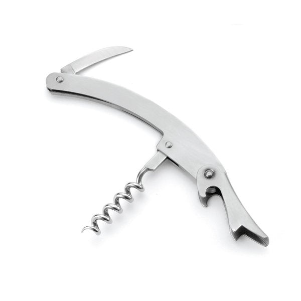 Premium Wine Key Corkscrew, Curved Blade