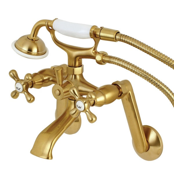 Wall-Mount Clawfoot Tub Faucet, Brushed Brass, Tub Wall Mount