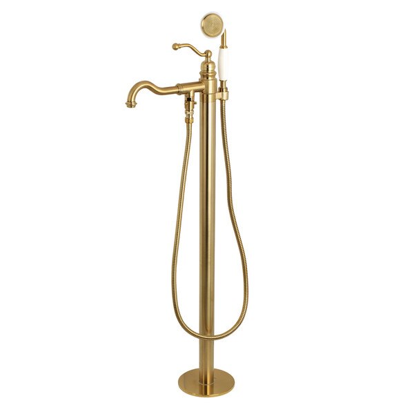 Freestanding Tub Faucet, Brushed Brass, Freestanding