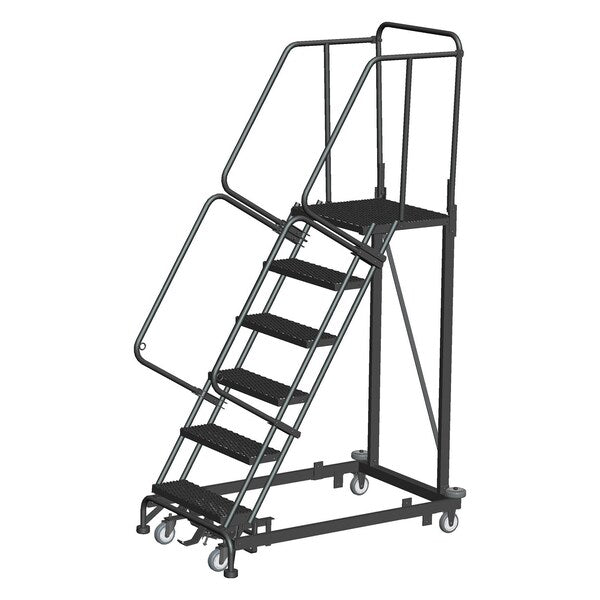 Safety Rolling Ladder, Steel, 60 in.H