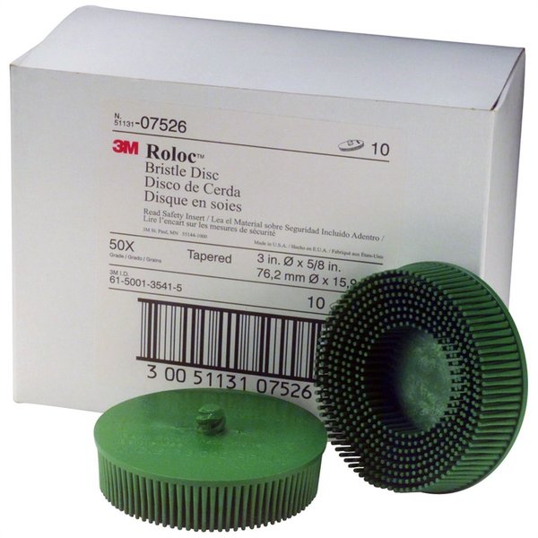Scotch-Brite Roloc Bristle Discs 50 Grit Coarse Green, 3