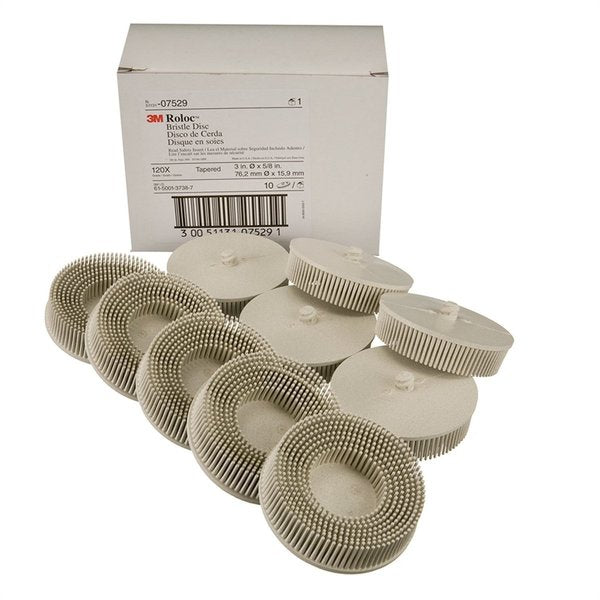Scoth-Brite Roloc Bristle Discs 120 Grit Fine White, 3