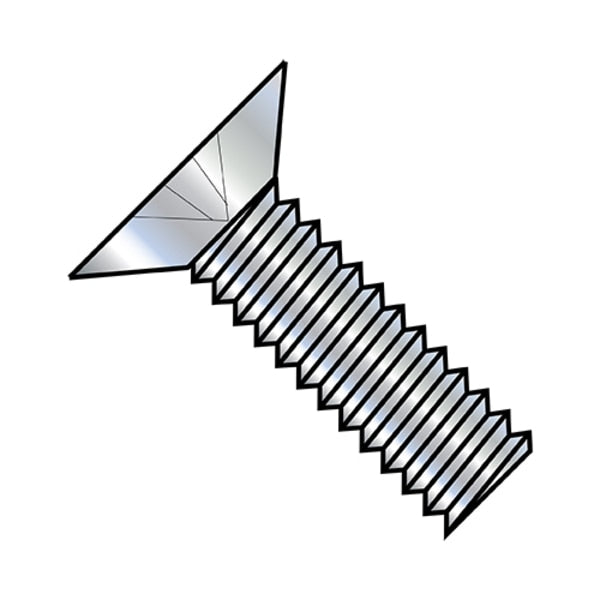 #10-32 x 1-1/4 in Phillips Flat Machine Screw, Zinc Plated Steel, 4000 PK