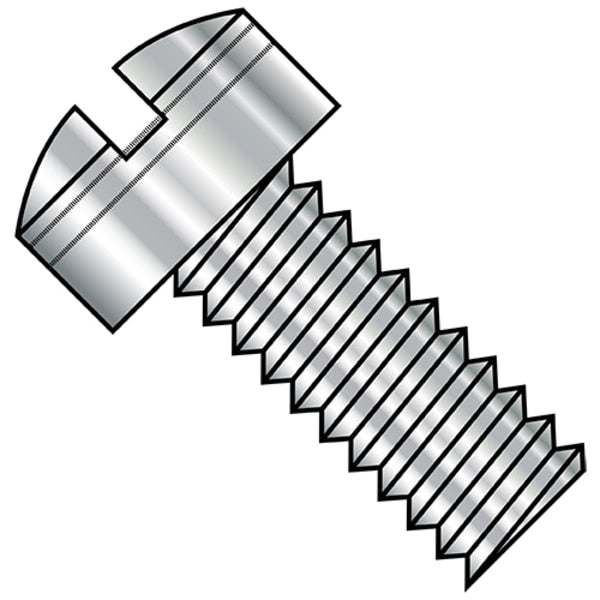 #10-32 x 3/4 in Slotted Fillister Machine Screw, Plain Steel, 250 PK