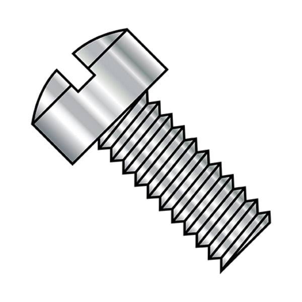 #10-32 x 1 in Slotted Fillister Machine Screw, Plain Steel, 2000 PK