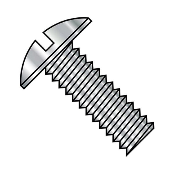 #10-24 x 7/8 in Slotted Truss Machine Screw, Plain Steel, 2000 PK