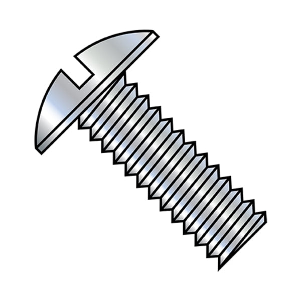 #10-24 x 7/8 in Slotted Truss Machine Screw, Zinc Plated Steel, 5000 PK