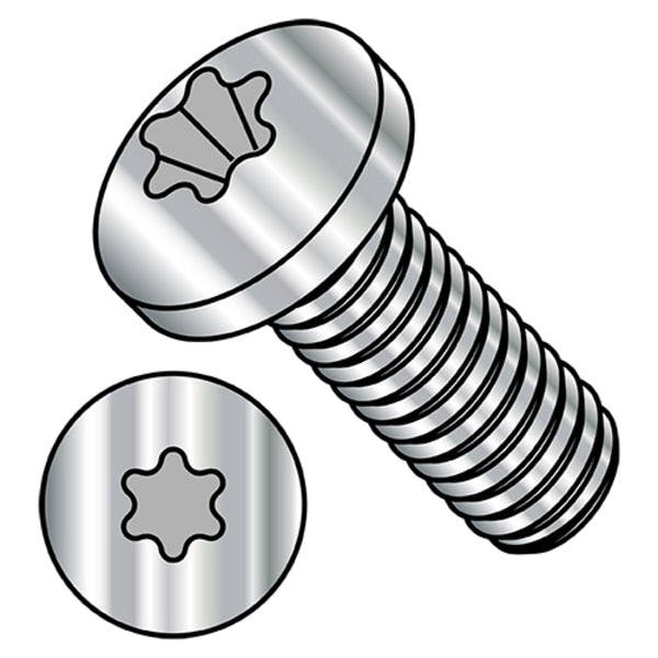 #10-32 x 1-1/2 in Torx Pan Machine Screw, Plain Steel, 1500 PK