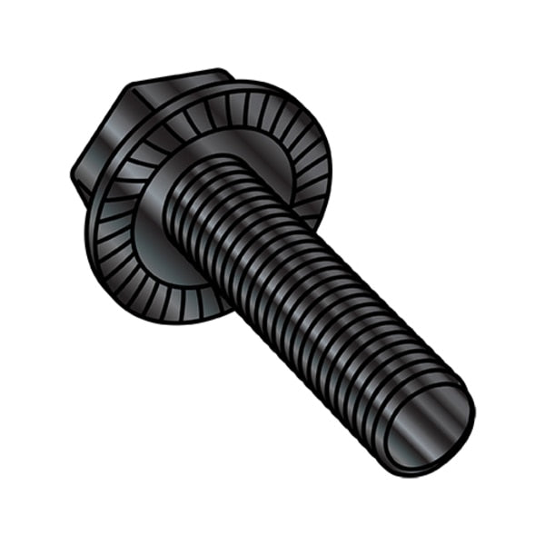 #10-32 Flange Bolt, Black Oxide 3/8 in L, 6000 PK