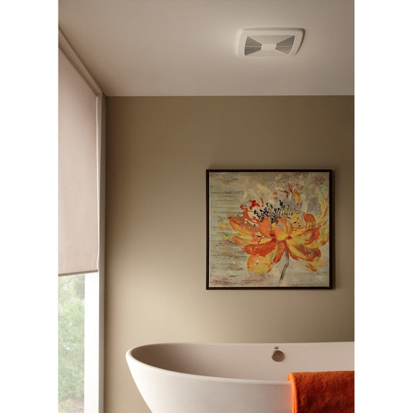 Ceiling Bathroom Fan, 110 cfm cfm, 4 in Duct Dia., 120V AC, Energy Star® Certified