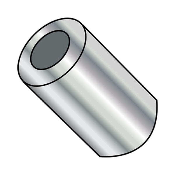 Round Spacer, #8 Screw Size, Nickel Brass, 1/2 in Overall Lg
